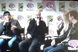 Damon Lindelof, Ridley Scott, Charlize Theron, Michael Fassbender at Prometheus WonderCon